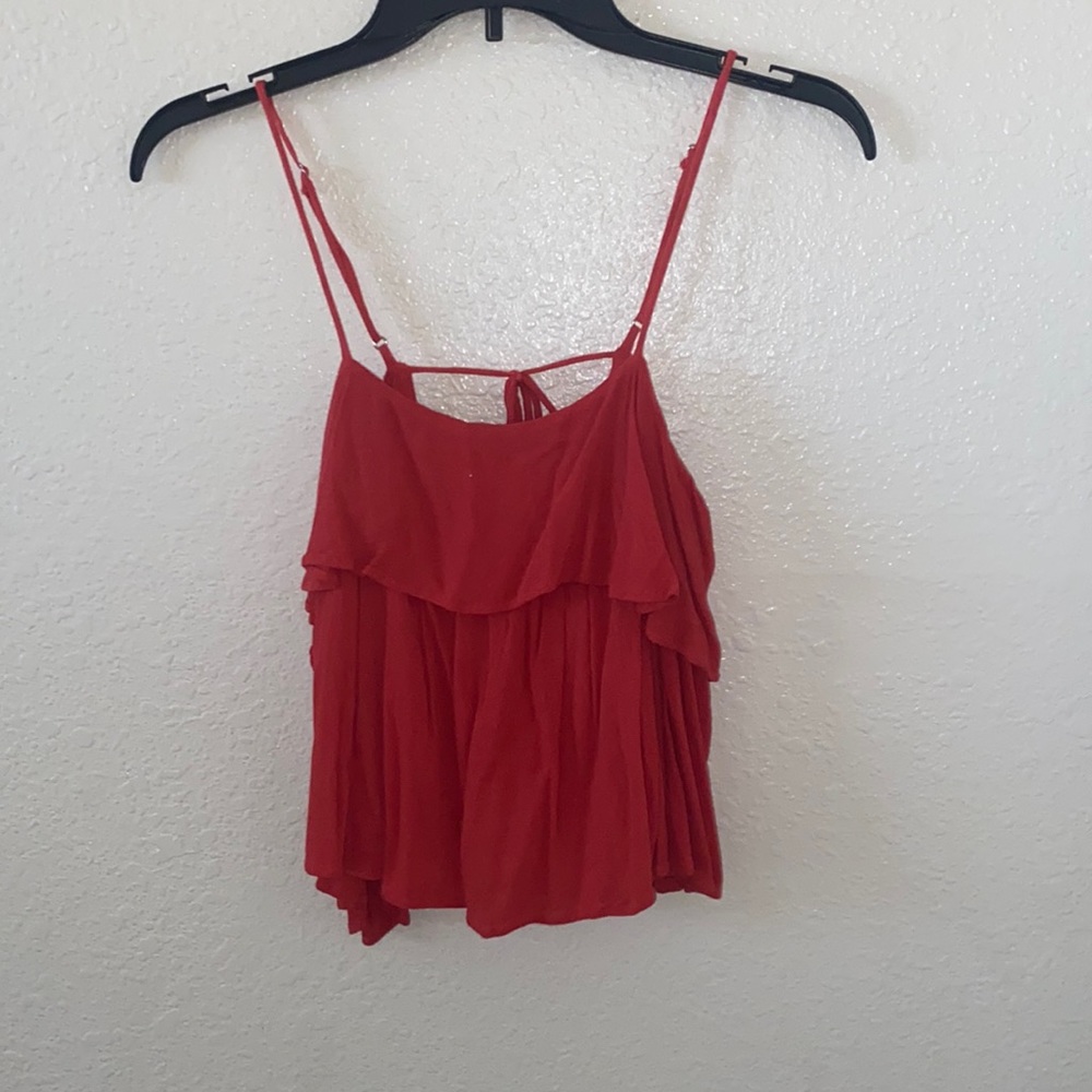 Red crop top.